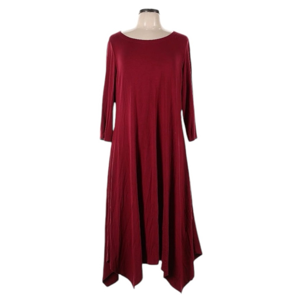 Long Sleeve Handkerchief Hem Dress Eileen Fisher